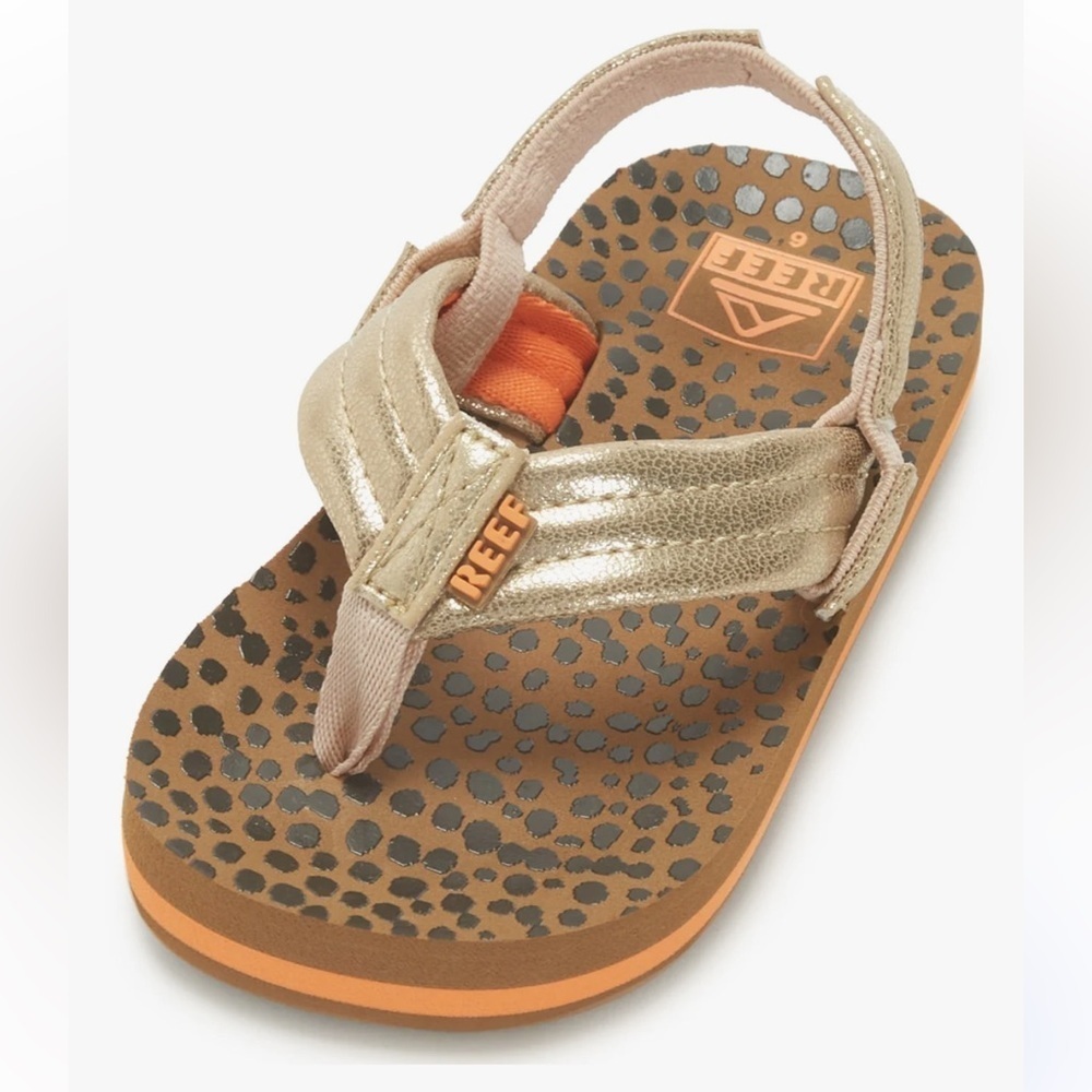 New Reef Baby Gold and Brown Sandals size us 5